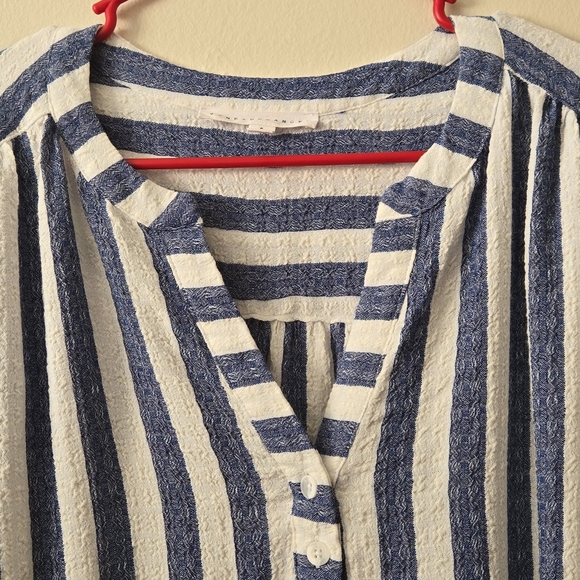 Jane and Delancey Blue and White Striped Blouse - Picture 4 of 5